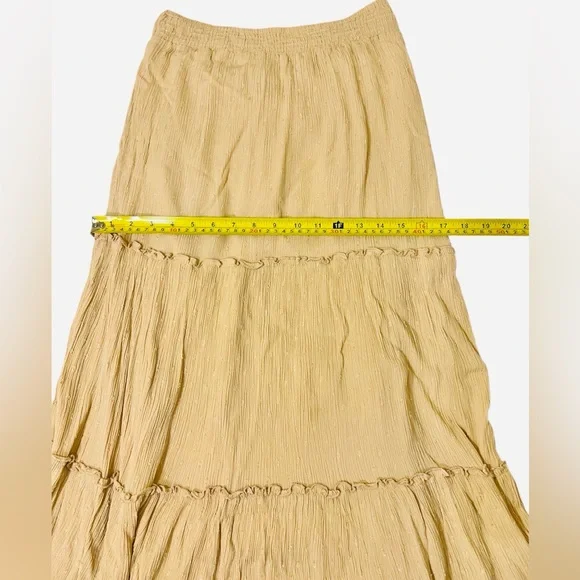 Sim & Sam tiered maxi skirt in beige/peach color size S - Picture 7 of 14